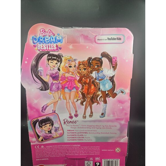 Barbie Dream Besties RENEE Fashion Doll with Accessories Hair Makeup Playset Toy - Picture 7 of 9